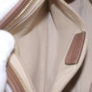 Salvatore Ferragamo Gancini Shoulder Bag Nylon Beige Gold Tone Auth 211464V-22