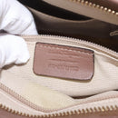 Salvatore Ferragamo Gancini Shoulder Bag Nylon Beige Gold Tone Auth 211464V-24