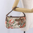 Salvatore Ferragamo Gancini Shoulder Bag Nylon Beige Gold Tone Auth 211464V-25