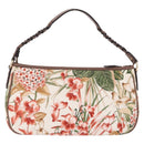Salvatore Ferragamo Gancini Shoulder Bag Nylon Beige Gold Tone Auth 211464V-3