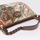 Salvatore Ferragamo Gancini Shoulder Bag Nylon Beige Gold Tone Auth 211464V-6