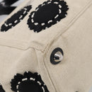 PRADA Hand Bag Canvas Denim 2way Beige Silver Auth 211465A-13