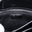 PRADA Hand Bag Canvas Denim 2way Beige Silver Auth 211465A-17