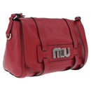 Miu Miu Shoulder Bag Leather Red Silver Auth 211468V-1
