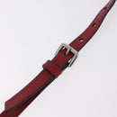 Miu Miu Shoulder Bag Leather Red Silver Auth 211468V-10