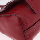 Miu Miu Shoulder Bag Leather Red Silver Auth 211468V-12
