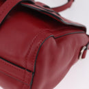 Miu Miu Shoulder Bag Leather Red Silver Auth 211468V-13