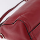 Miu Miu Shoulder Bag Leather Red Silver Auth 211468V-14