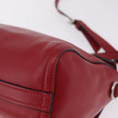 Miu Miu Shoulder Bag Leather Red Silver Auth 211468V-15