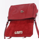 Miu Miu Shoulder Bag Leather Red Silver Auth 211468V-17
