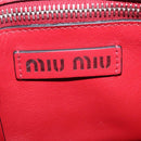 Miu Miu Shoulder Bag Leather Red Silver Auth 211468V-19