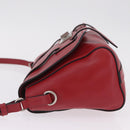 Miu Miu Shoulder Bag Leather Red Silver Auth 211468V-5