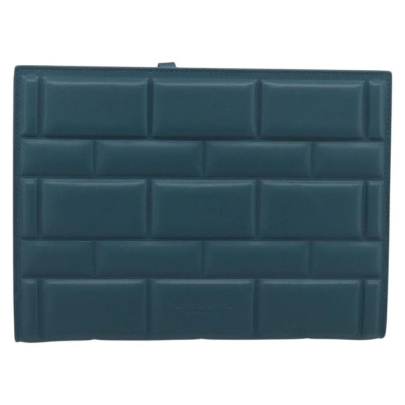 Bottega Veneta Clutch Bag Leather Green Auth 211469V