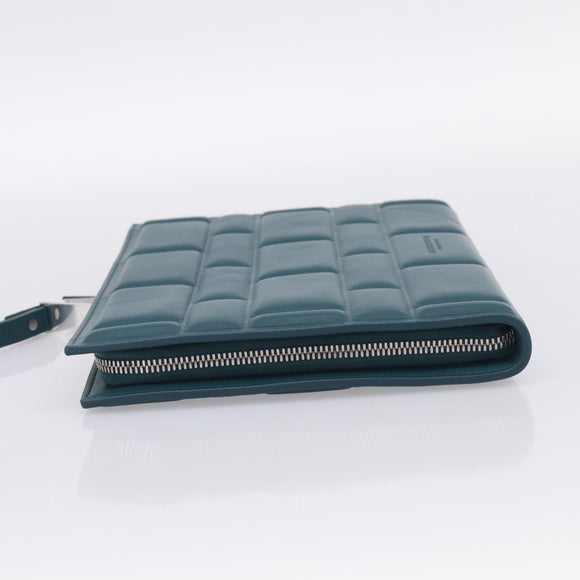 Bottega Veneta Clutch Bag Leather Green Auth 211469V