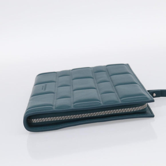 Bottega Veneta Clutch Bag Leather Green Auth 211469V