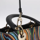 Christian Dior Lady Dior Hand Bag Leather 2way Black Gold Tone Auth 211470SM-20