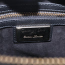 Christian Dior Lady Dior Hand Bag Leather 2way Black Gold Tone Auth 211470SM-22