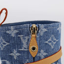 LOUIS VUITTON Monogram Denim Boots 37 Blue LV Auth 211475M-13