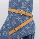 LOUIS VUITTON Monogram Denim Boots 37 Blue LV Auth 211475M-14