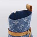 LOUIS VUITTON Monogram Denim Boots 37 Blue LV Auth 211475M-15