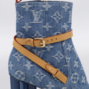 LOUIS VUITTON Monogram Denim Boots 37 Blue LV Auth 211475M-27