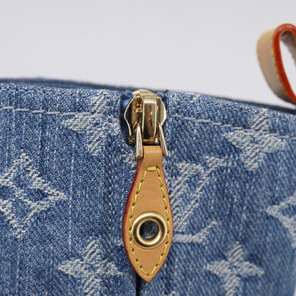 LOUIS VUITTON Monogram Denim Boots 37 Blue LV Auth 211475M