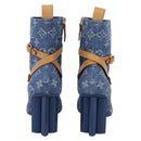 LOUIS VUITTON Monogram Denim Boots 37 Blue LV Auth 211475M-3
