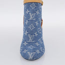 LOUIS VUITTON Monogram Denim Boots 37 Blue LV Auth 211475M-6