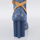 LOUIS VUITTON Monogram Denim Boots 37 Blue LV Auth 211475M-7