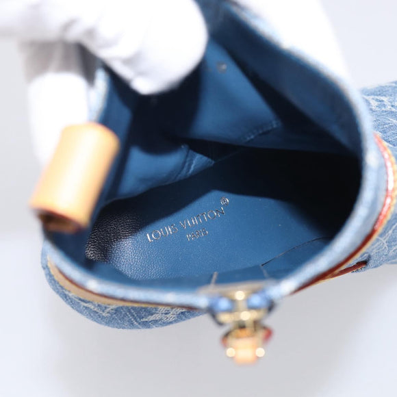 LOUIS VUITTON Monogram Denim Boots 36 Blue LV Auth 211476M