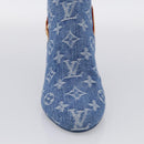 LOUIS VUITTON Monogram Denim Boots 36 Blue LV Auth 211476M-21