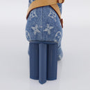 LOUIS VUITTON Monogram Denim Boots 36 Blue LV Auth 211476M-22