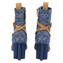LOUIS VUITTON Monogram Denim Boots 36 Blue LV Auth 211476M-3