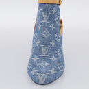 LOUIS VUITTON Monogram Denim Boots 36 Blue LV Auth 211476M-6