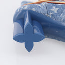 LOUIS VUITTON Monogram Denim Boots 36 Blue LV Auth 211476M-9