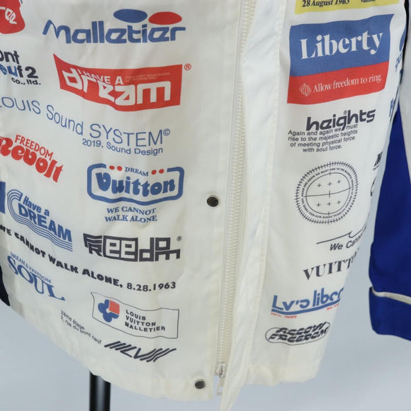 LOUIS VUITTON Multi Logo Jacket Nylon 50 White LV Auth 211477SAM