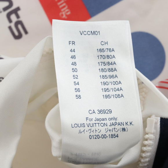 LOUIS VUITTON Multi Logo Jacket Nylon 50 White LV Auth 211477SAM