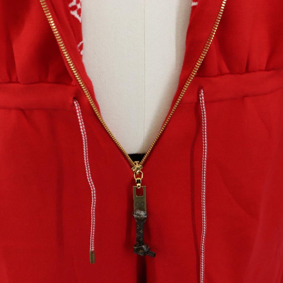 LOUIS VUITTON Monogram Jumpsuit Cotton L Red LV Auth 211479SAM