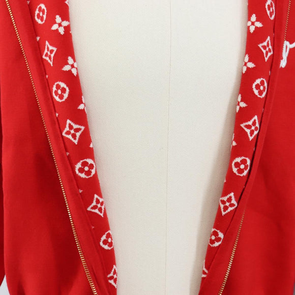 LOUIS VUITTON Monogram Jumpsuit Cotton L Red LV Auth 211479SAM