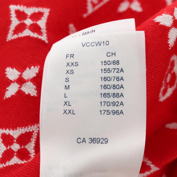 LOUIS VUITTON Monogram Jumpsuit Cotton L Red LV Auth 211479SAM