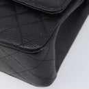 CHANEL Matelasse 25 Chain Shoulder Bag Caviar Skin Black Gold CC Auth 211485SAM-10