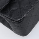 CHANEL Matelasse 25 Chain Shoulder Bag Caviar Skin Black Gold CC Auth 211485SAM-11