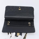 CHANEL Matelasse 25 Chain Shoulder Bag Caviar Skin Black Gold CC Auth 211485SAM-16