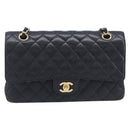 CHANEL Matelasse 25 Chain Shoulder Bag Caviar Skin Black Gold CC Auth 211485SAM-2