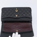 CHANEL Matelasse 25 Chain Shoulder Bag Caviar Skin Black Gold CC Auth 211485SAM-20