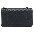 CHANEL Matelasse 25 Chain Shoulder Bag Caviar Skin Black Gold CC Auth 211485SAM-3