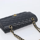 CHANEL Matelasse 25 Chain Shoulder Bag Caviar Skin Black Gold CC Auth 211485SAM-6