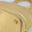LOUIS VUITTON Suhari Lockit Hand Bag Leather Gold M95433 LV Auth 211489A-13
