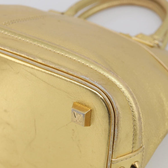 LOUIS VUITTON Suhari Lockit Hand Bag Leather Gold M95433 LV Auth 211489A