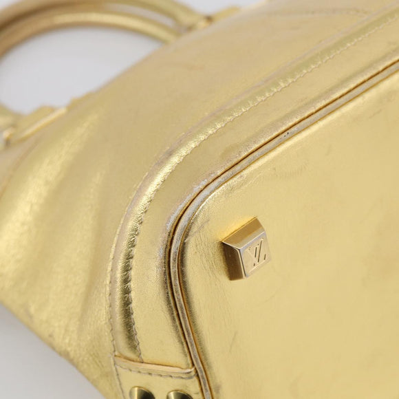 LOUIS VUITTON Suhari Lockit Hand Bag Leather Gold M95433 LV Auth 211489A